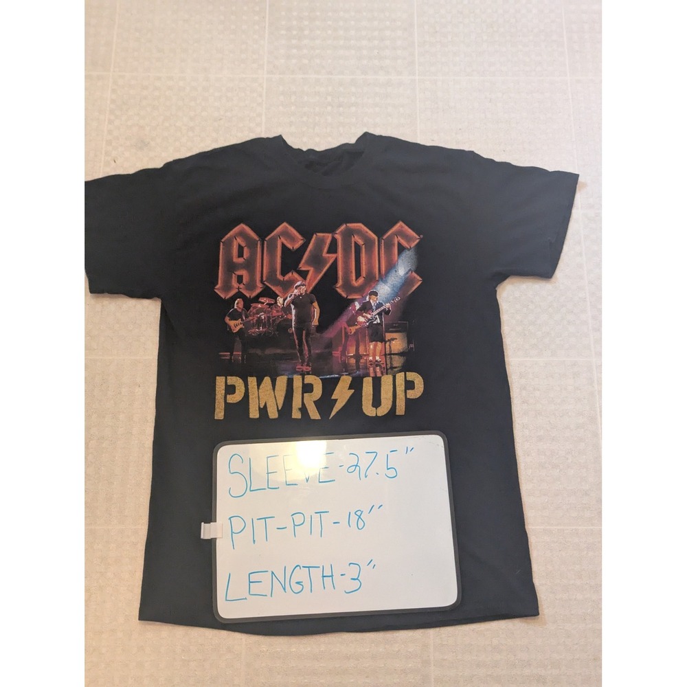AC/DC PWR UP Medium Band T-Shirt Graphic Print Short‎ Sleeve Rock Concert Tee